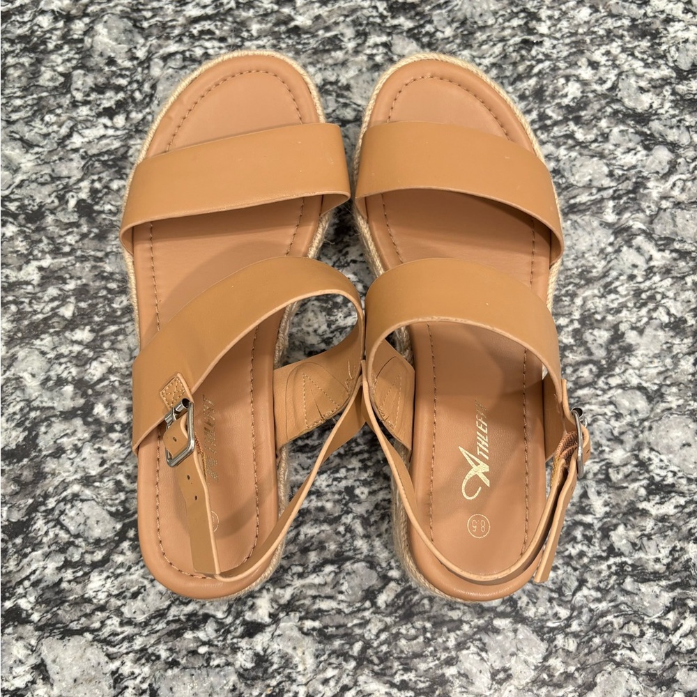 Amuse Tan Women's Sandals with Adjustable Strap